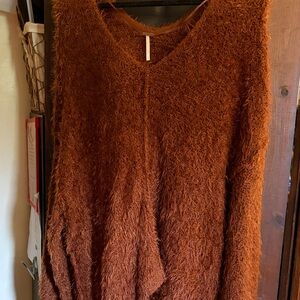 Free people brown fuzzy sweater